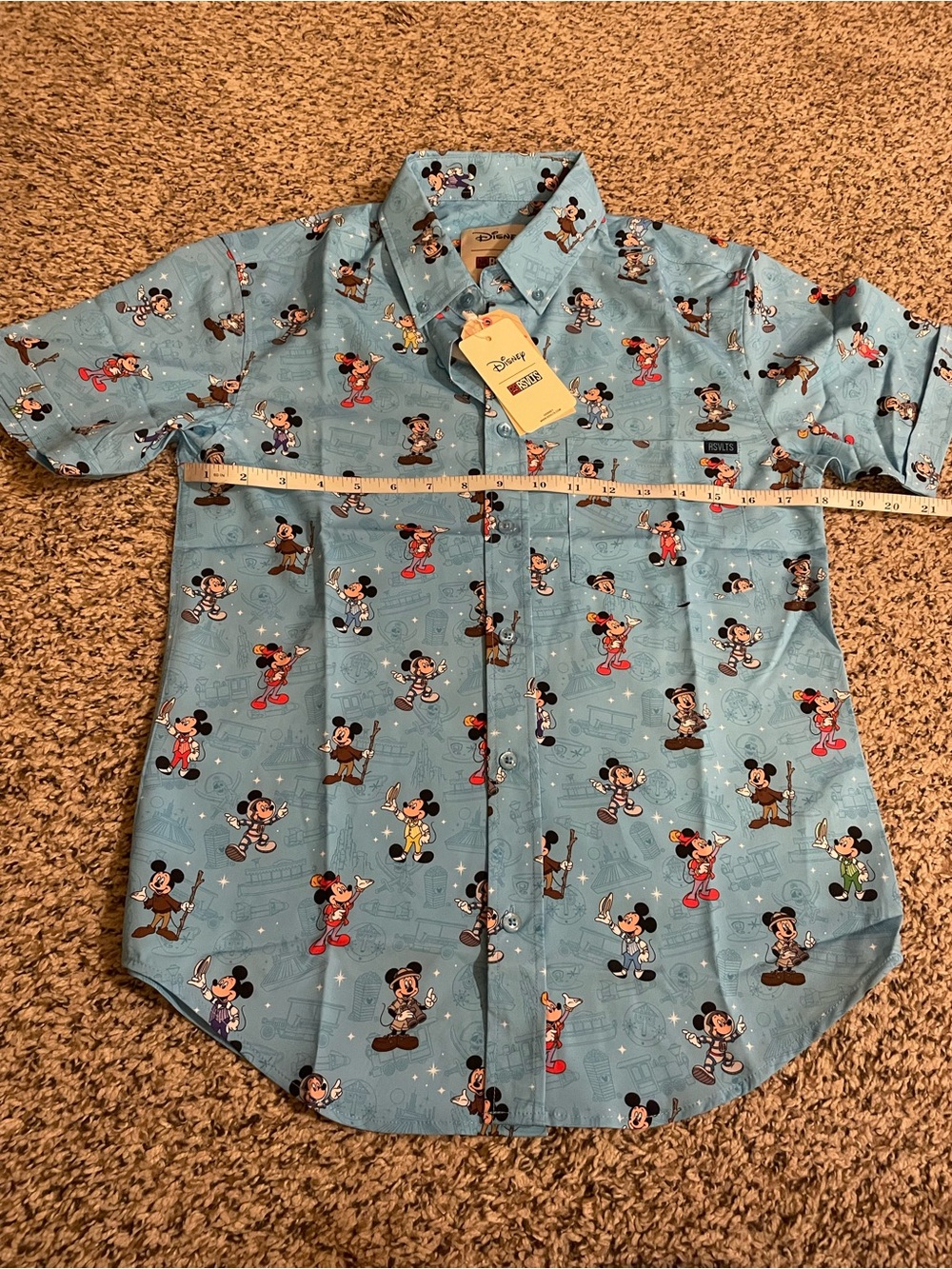 RSVLTS Disney Mickey Mouse Button Up Shirt Short Sleeve